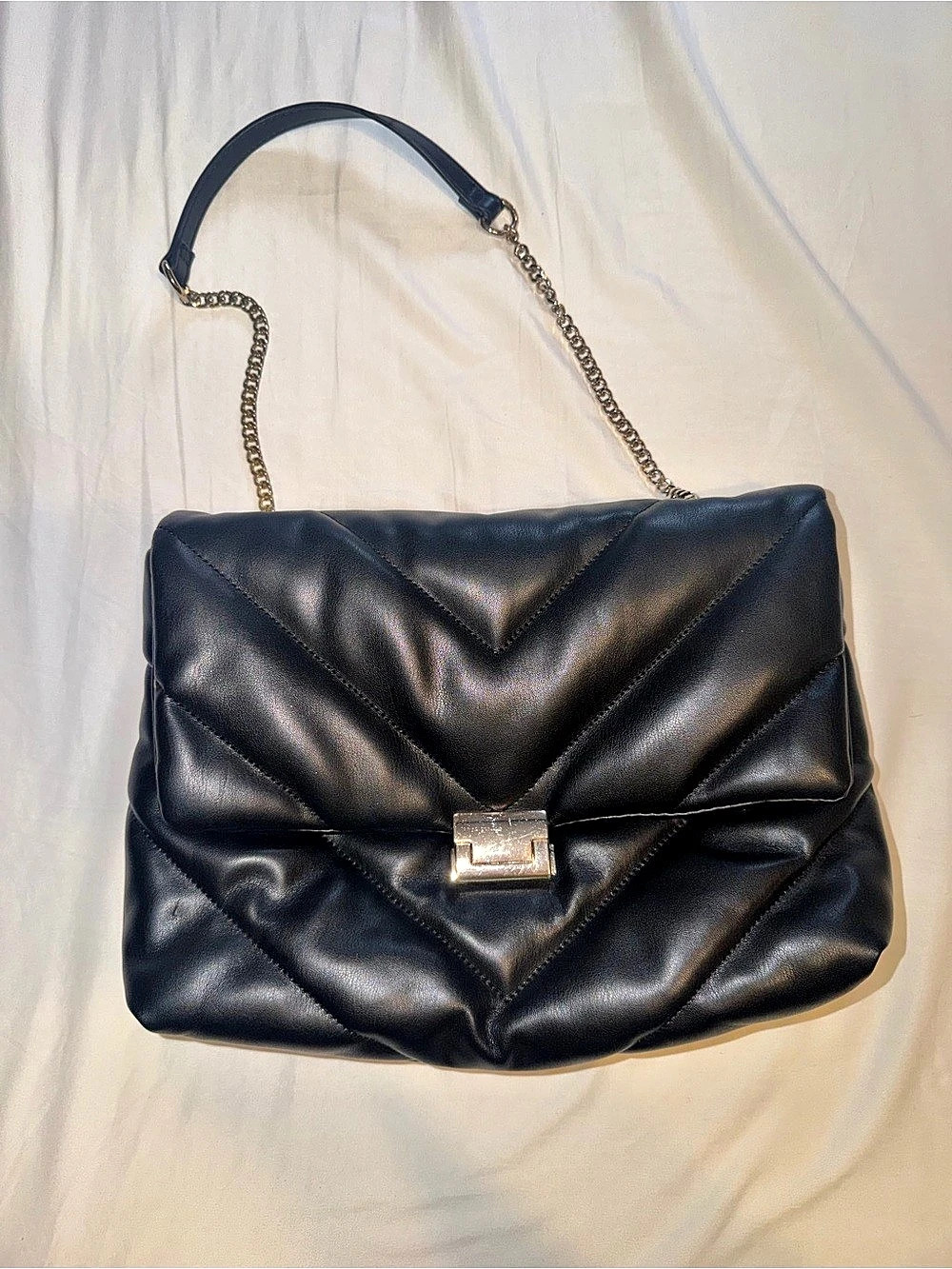 ZARA Quilted Shoulder Bag in Black